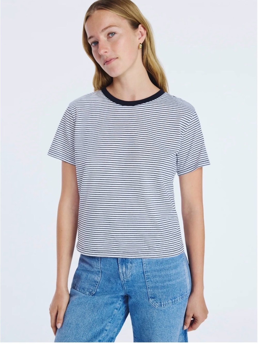 Free Assembly Women's Cotton Cropped Boxy Tee- XL